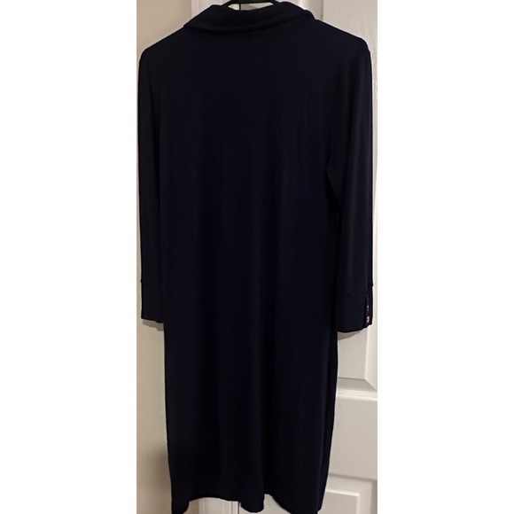 Lilly Pulitzer Reema Polo Dress Navy Blue 3/4 Sleeve Midi Career - Picture 5 of 6